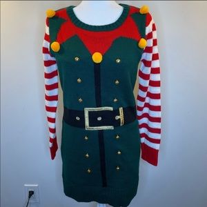 Holiday Elf Sweater Dress